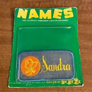 VTG 70s SANDRA Names Sew-On Colorfast Embroidered Patch Three-Fish NOS Un-Opened